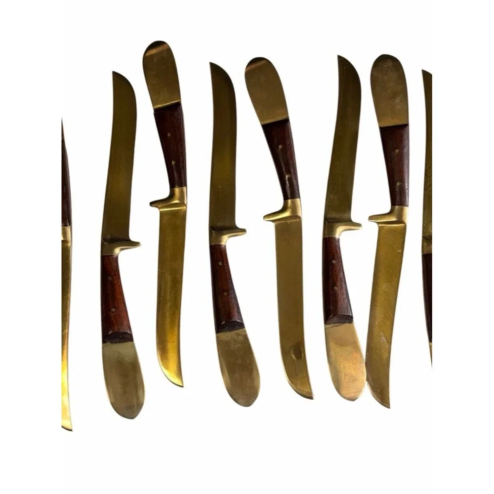 Vintage V. Thailand Jewelry & Bronze Factory Siam Bronze Flatware Set w/ Case
